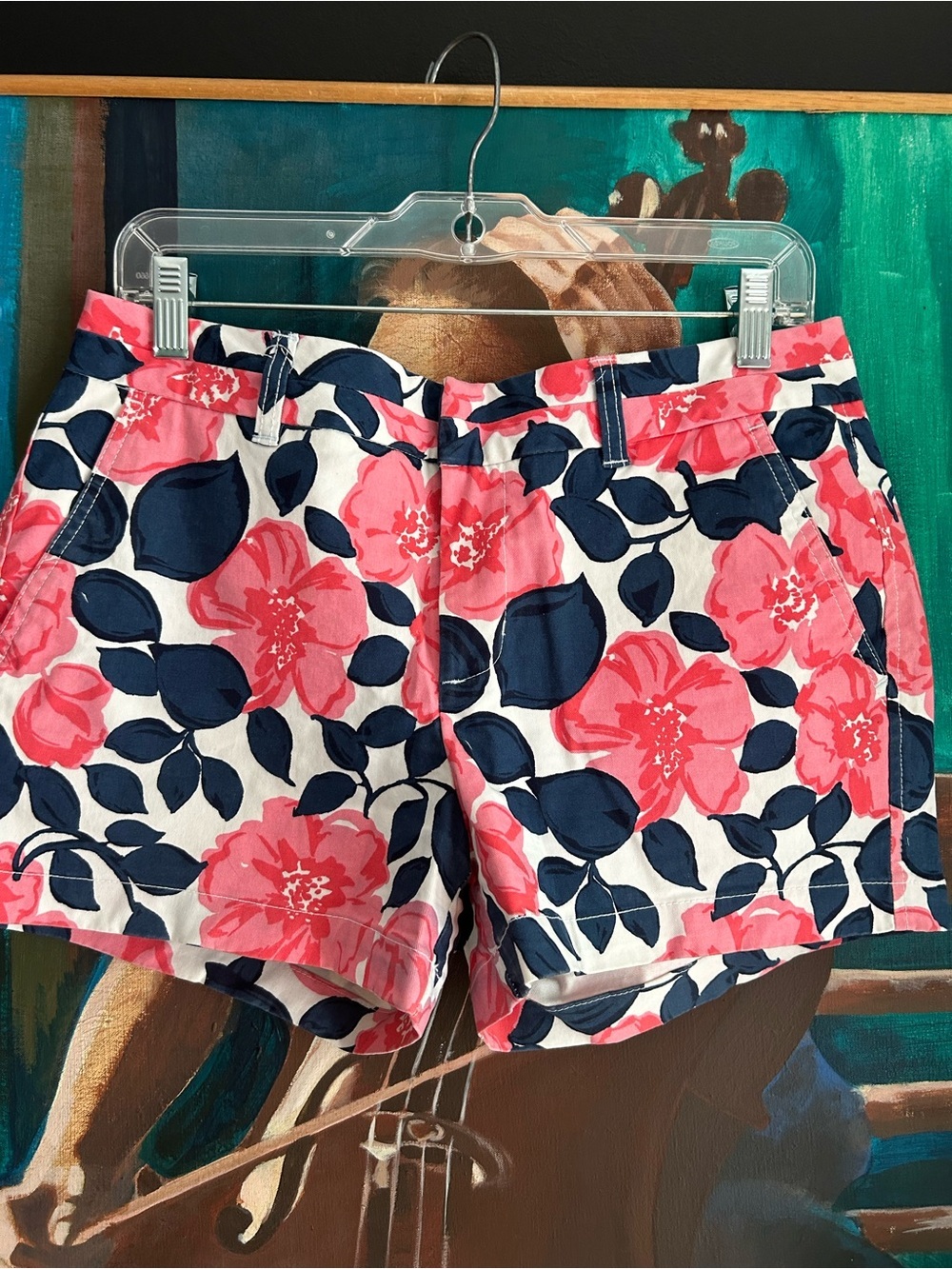 GAP Floral Shorts Pink Navy White Women’s Size 4 Summer Preppy Golf Casual